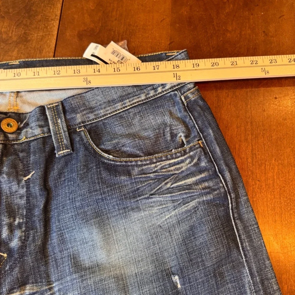 Stevenson Energie Jeans Mens 38 Blue Straight‎ Leg Whiskered Faded Denim Italy